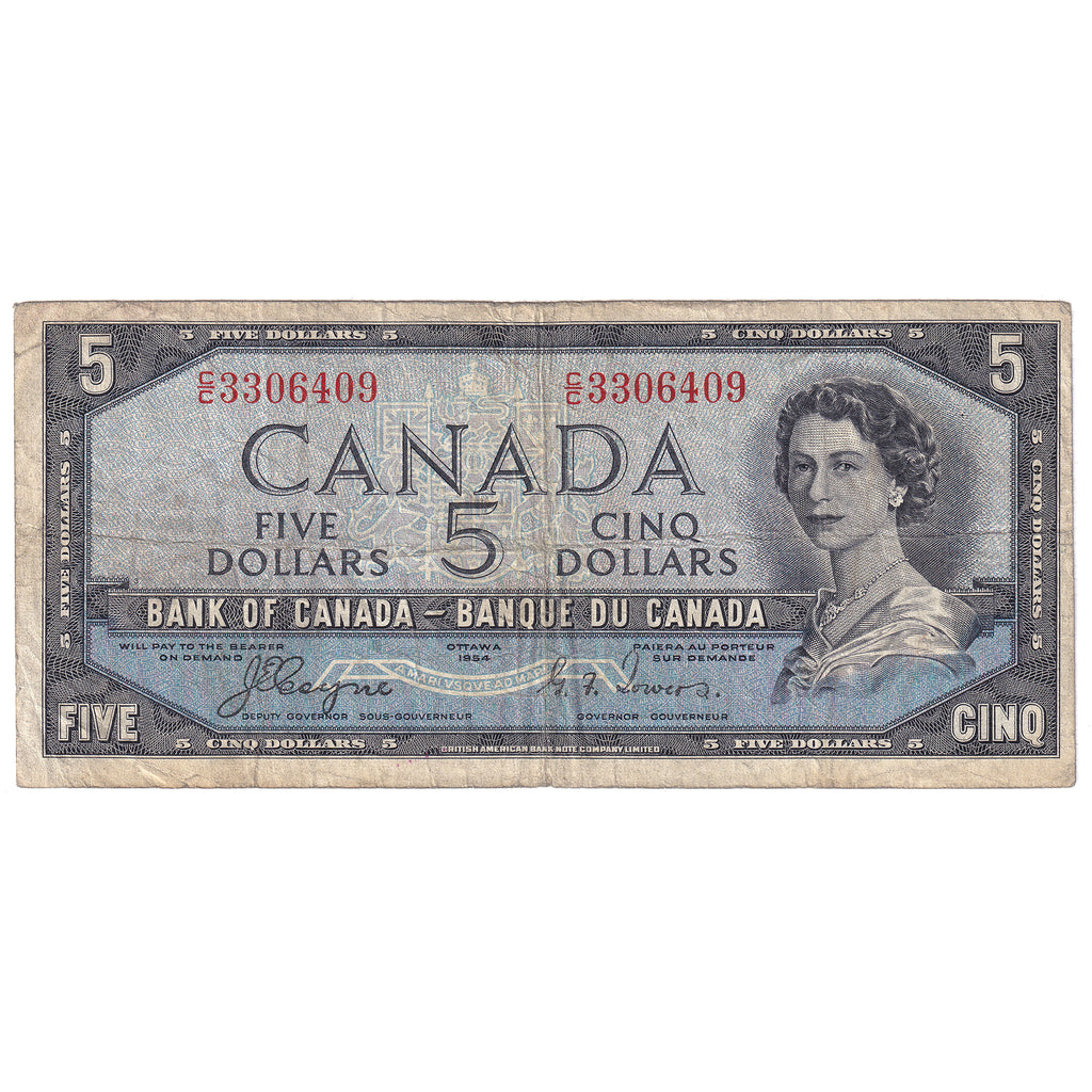 BC-31a 1954 Canada $5 Coyne-Towers, Devil's Face, C/C, VG
