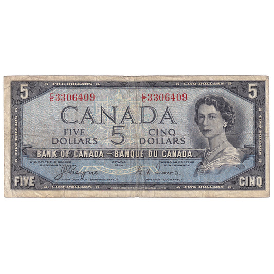 BC-31a 1954 Canada $5 Coyne-Towers, Devil's Face, C/C, VG
