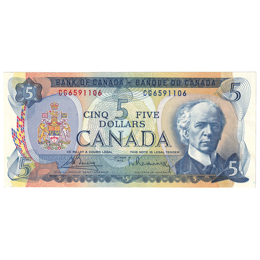 BC-48a 1972 Canada $5 Bouey-Rasminsky, CG, AU-UNC