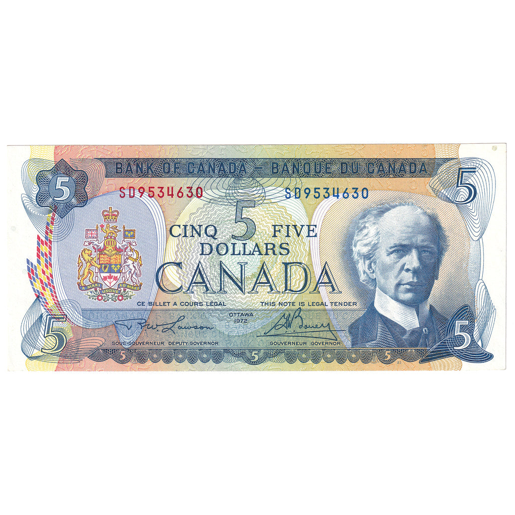 BC-48b 1972 Canada $5 Lawson-Bouey, SD, Circ