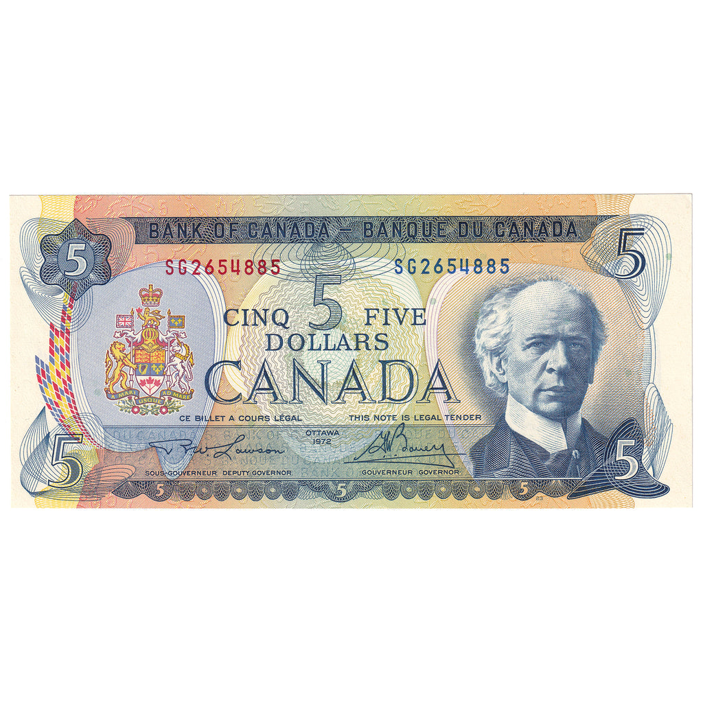 BC-48b 1972 Canada $5 Lawson-Bouey, SG, Choice Uncirculated (CUNC63)