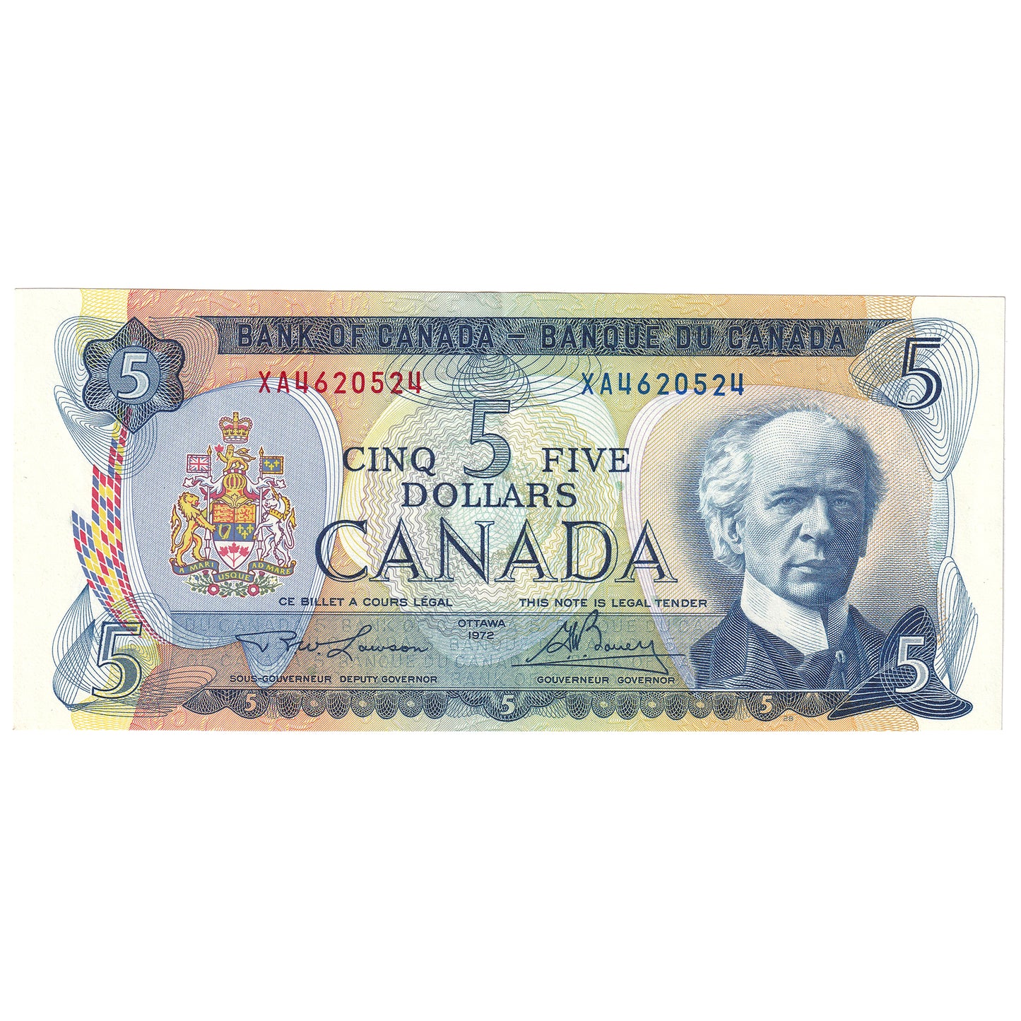 BC-48b 1972 Canada $5 Lawson-Bouey, XA, EF-AU
