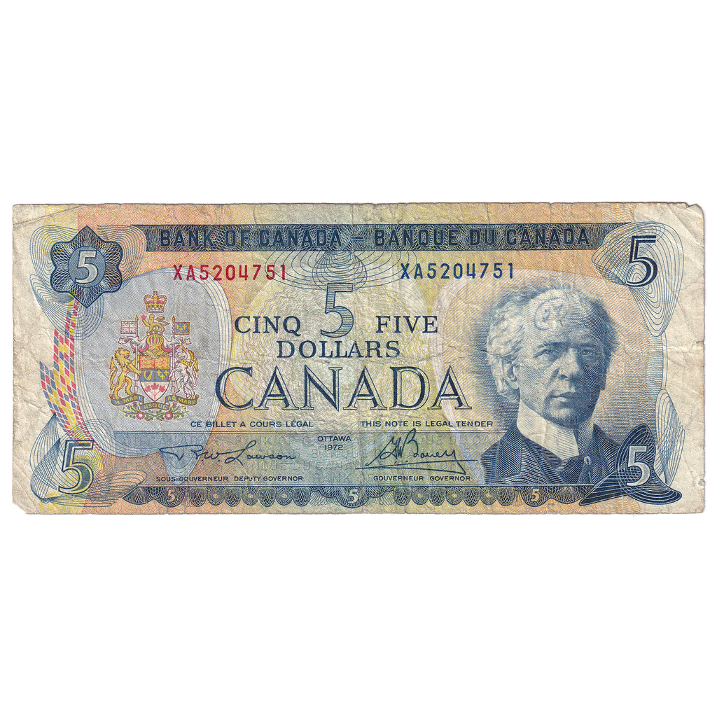 BC-48b 1972 Canada $5 Lawson-Bouey, XA, Circ