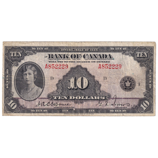 BC-7 1935 Canada $10 Osborne-Towers, English, F