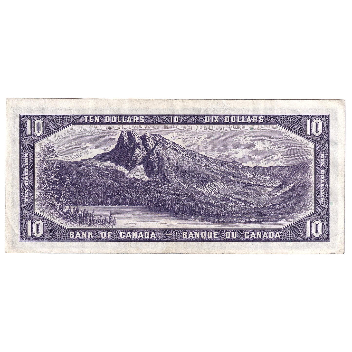 BC-32a 1954 Canada $10 Coyne-Towers, Devil's Face, A/D, Extra Fine (EF40)
