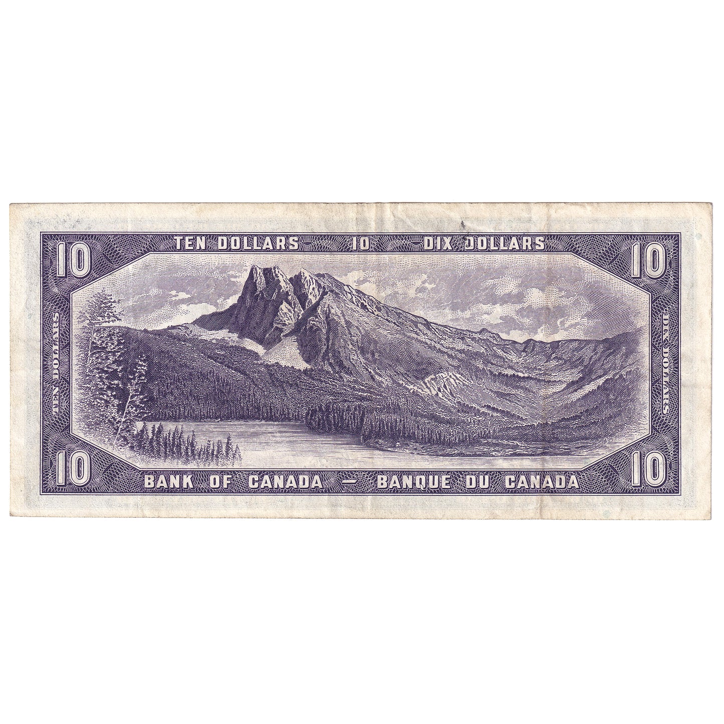 BC-32a 1954 Canada $10 Coyne-Towers, Devil's Face, A/D, VF-EF (VF30)