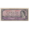 BC-32a 1954 Canada $10 Coyne-Towers, Devil's Face, G/D, Very Good (VG8)
