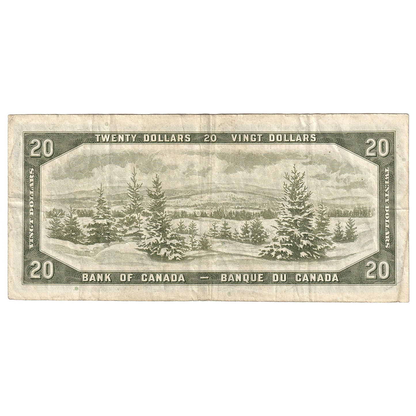 BC-33b 1954 Canada $20 Beattie-Coyne, Devil's Face, G/E, Circ