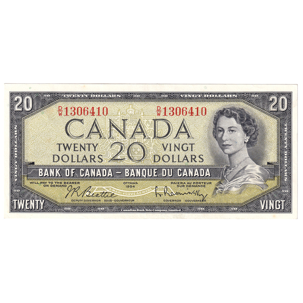 BC-41b 1954 Canada $20 Beattie-Rasminsky, D/W, UNC