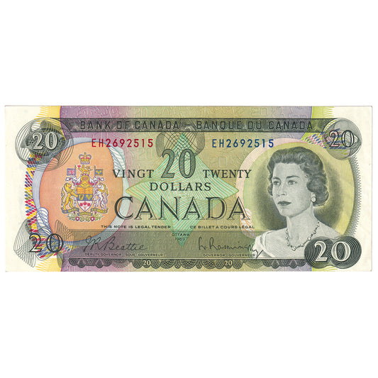 BC-50a 1969 Canada $20 Beattie-Rasminsky, EH, Circ