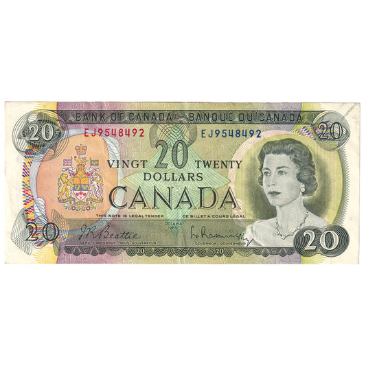 BC-50a 1969 Canada $20 Beattie-Rasminsky, EJ, Circ
