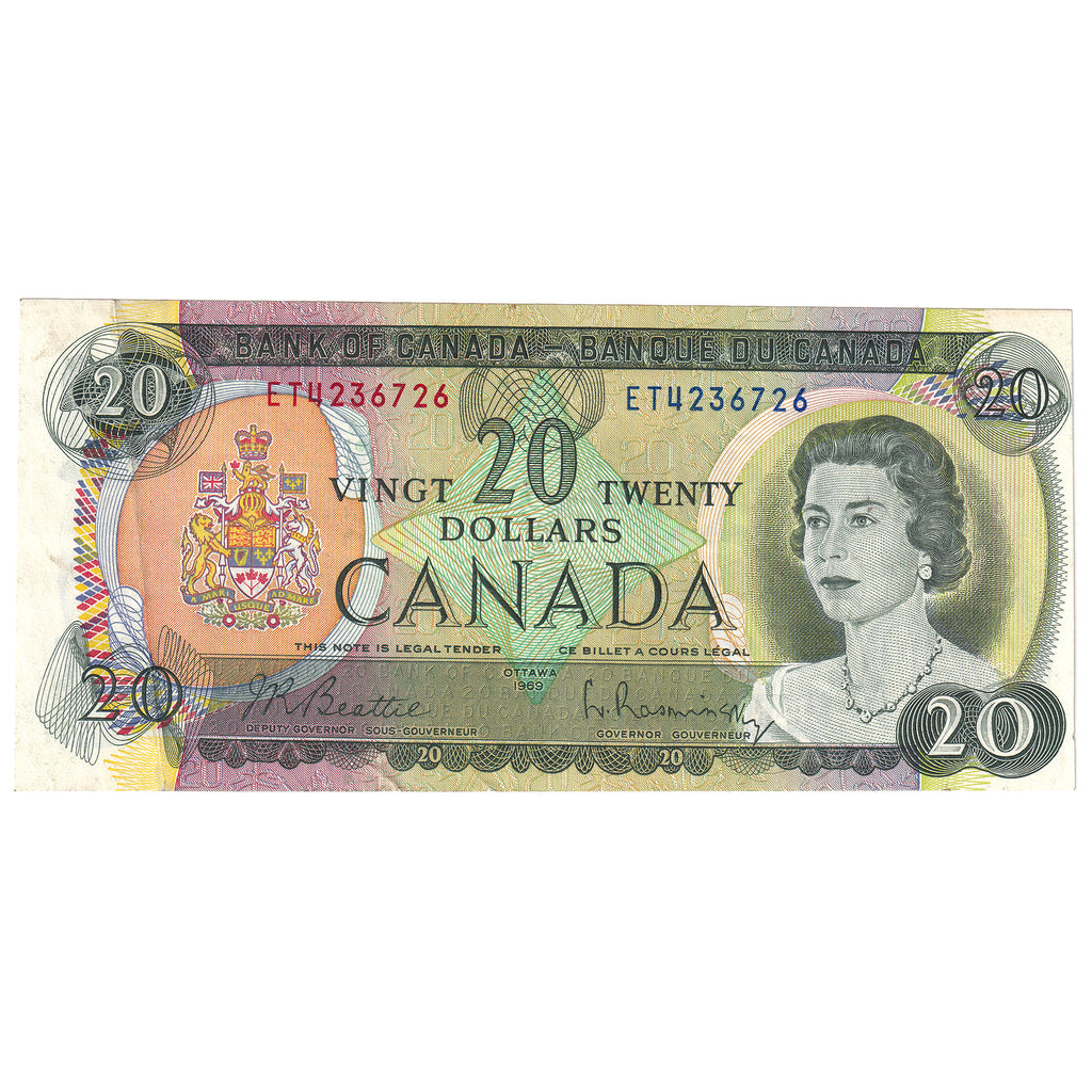 BC-50a 1969 Canada $20 Beattie-Rasminsky, ET, Circ