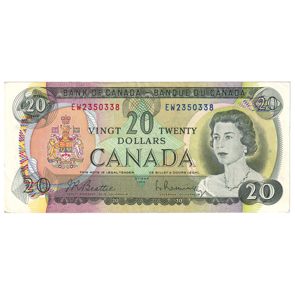 BC-50a 1969 Canada $20 Beattie-Rasminsky, EW, Circ