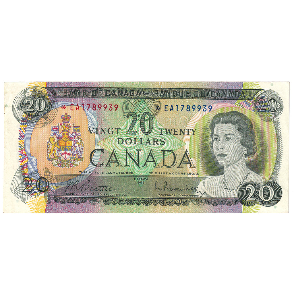 BC-50aA 1969 Canada $20 Beattie-Rasminsky, *EA, VF-EF