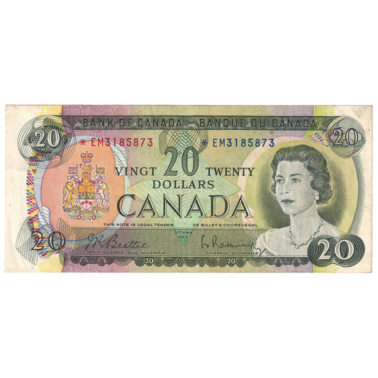 BC-50aA 1969 Canada $20 Beattie-Rasminsky, *EM, VF-EF