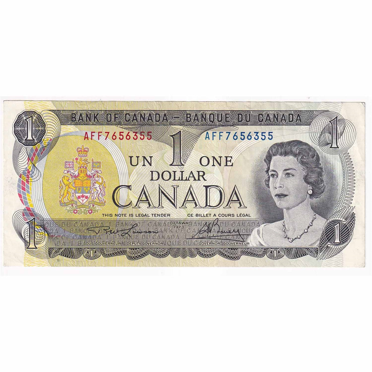 BC-46a-i 1973 Canada $1 Lawson-Bouey, AFF, Litho, Extra Fine (EF40)