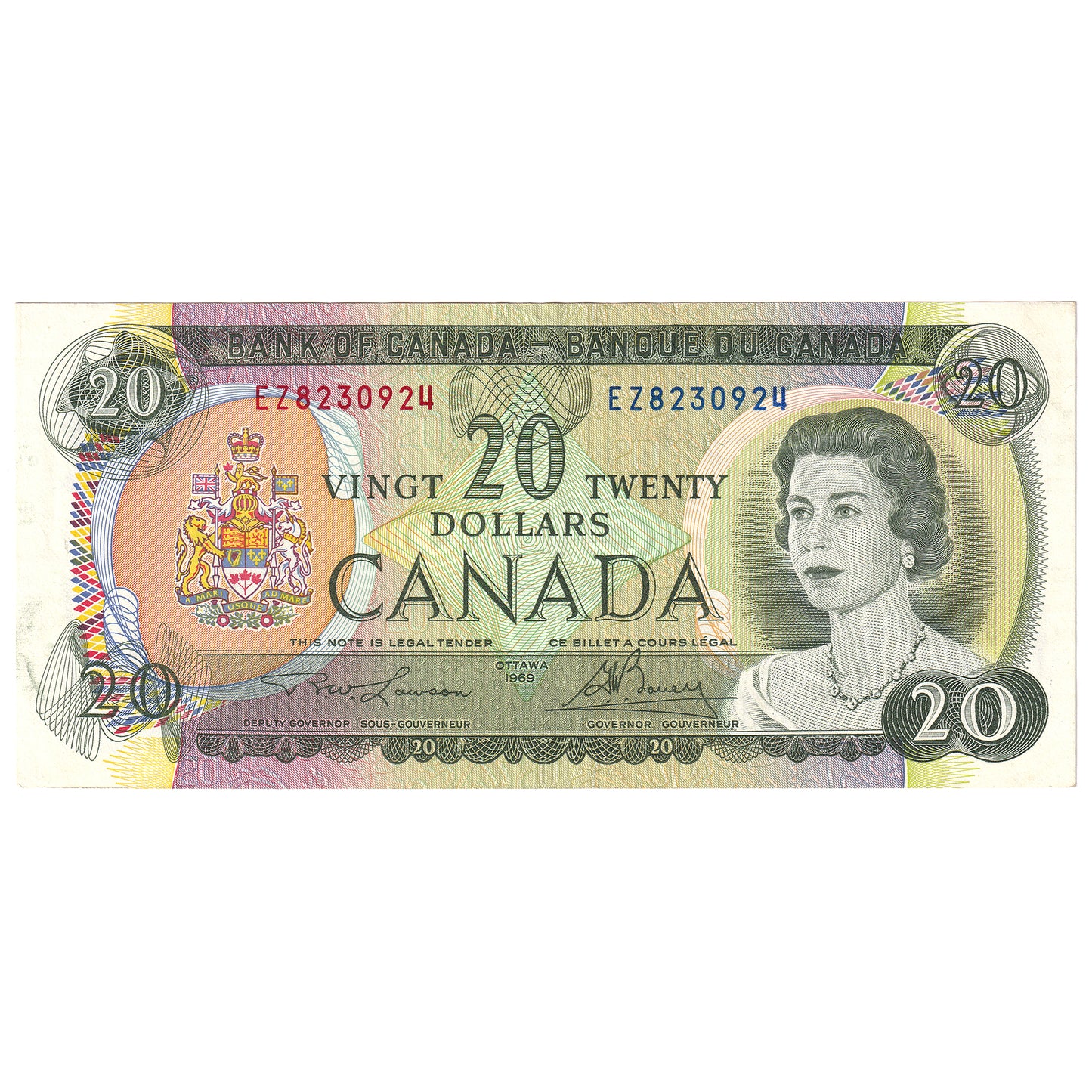 BC-50b 1969 Canada $20 Lawson-Bouey, EZ, Extra Fine (EF40)