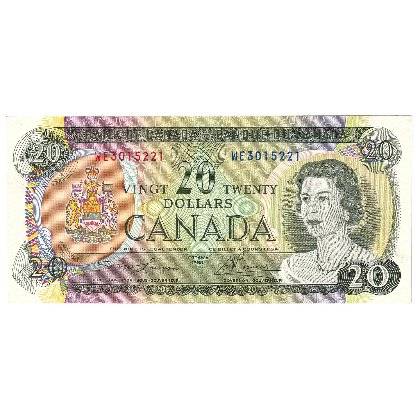 BC-50b 1969 Canada $20 Lawson-Bouey, WE, Circ