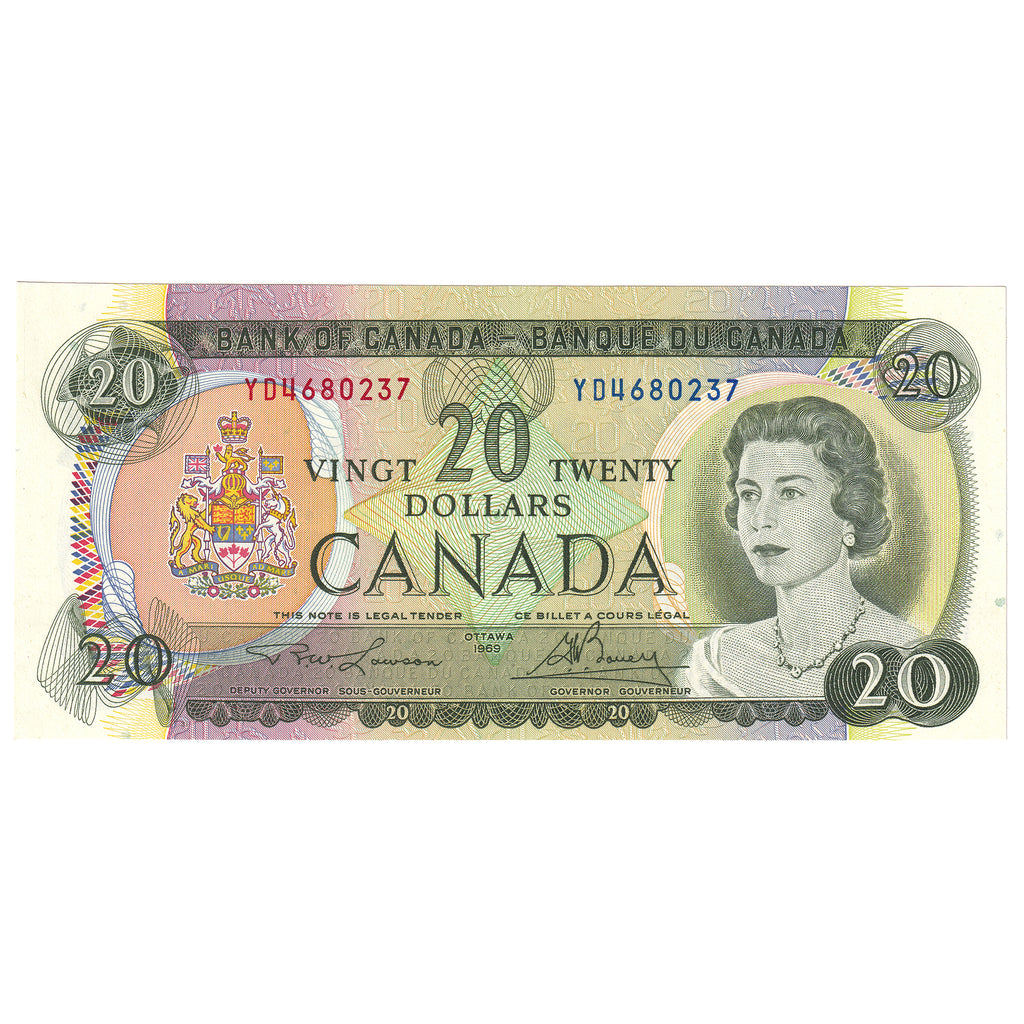 BC-50b 1969 Canada $20 Lawson-Bouey, YD, CUNC