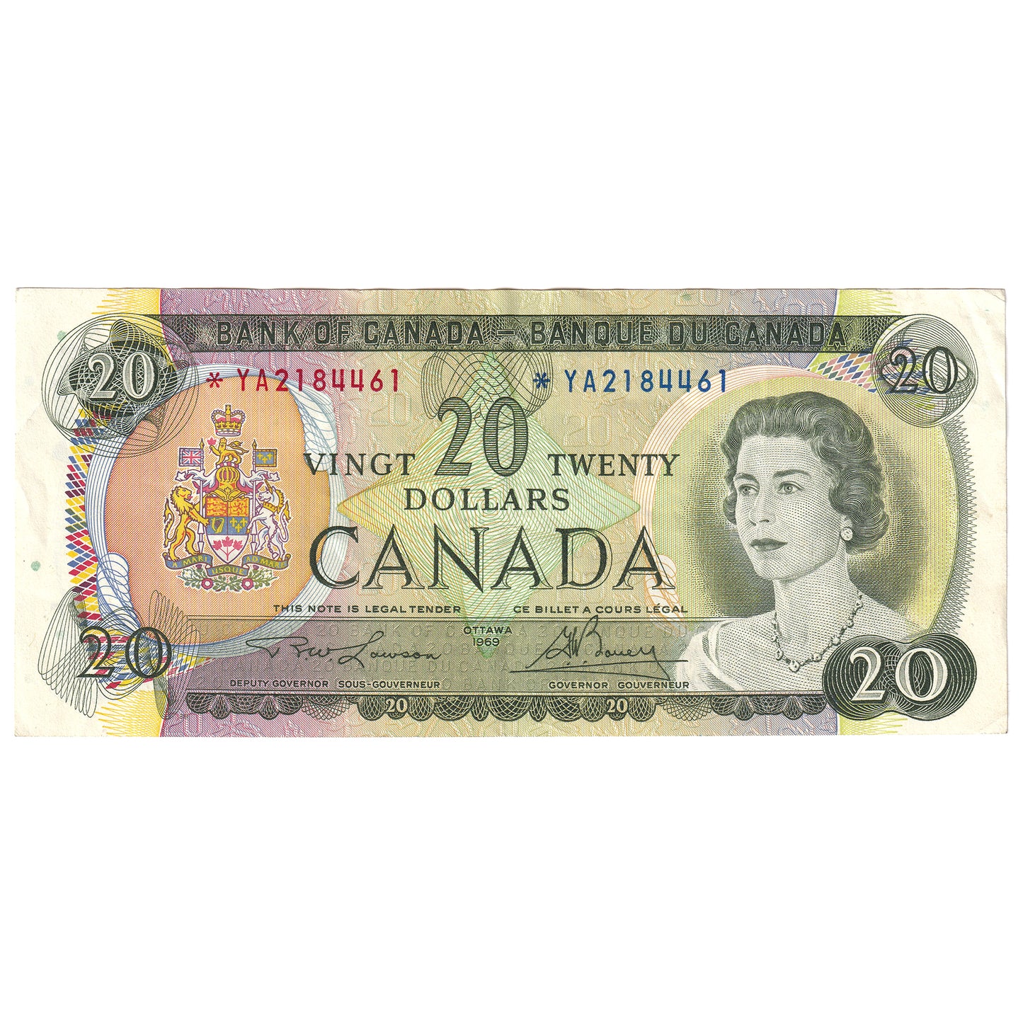 BC-50bA 1969 Canada $20 Lawson-Bouey, *YA, EF