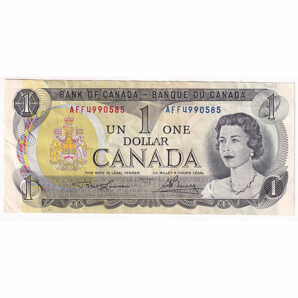 BC-46a-i 1973 Canada $1 Lawson-Bouey, AFF, Litho, VF-EF (VF30)