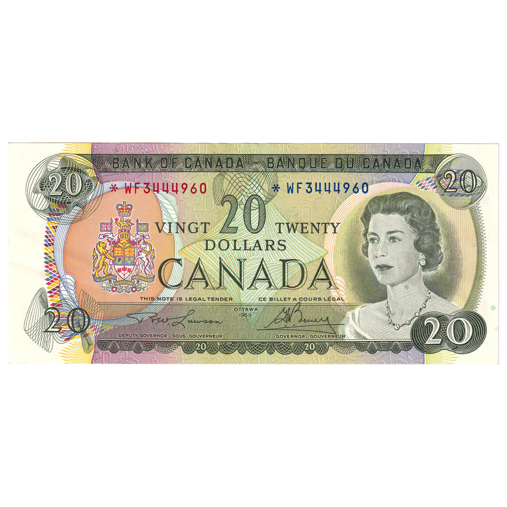 BC-50bA 1969 Canada $20 Lawson-Bouey, *WF, EF-AU