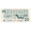BC-58a 1991 Canada $20 Thiessen-Crow, EIA, Almost Uncirculated (AU50)