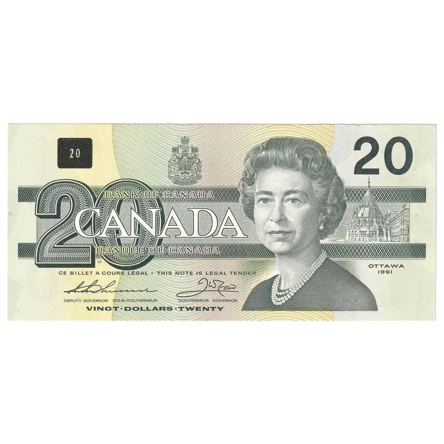 BC-58aA 1991 Canada $20 EIX w/o Serifs EF-AU