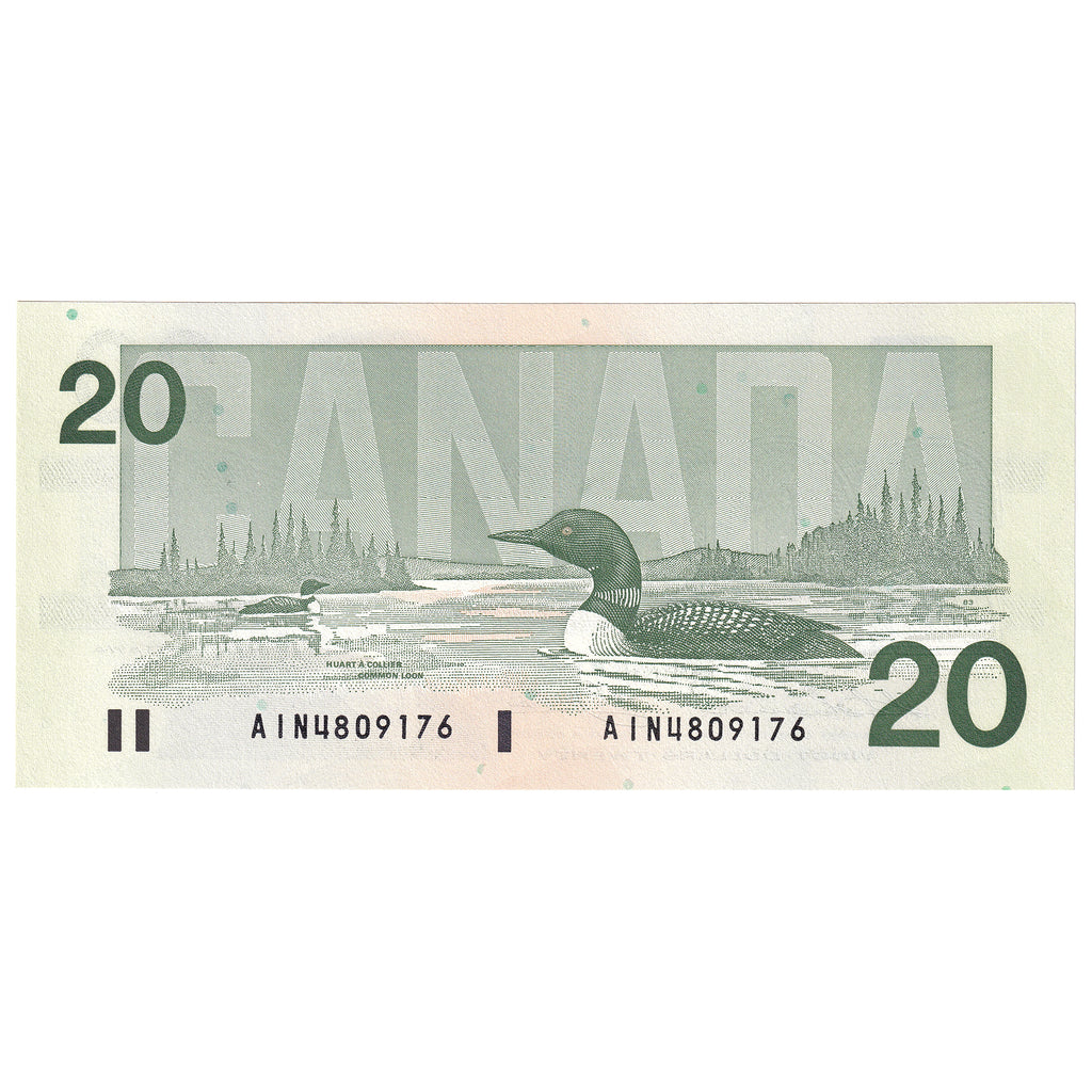 BC-58a-ii 1991 Canada $20 Thiessen-Crow, AIN, CUNC