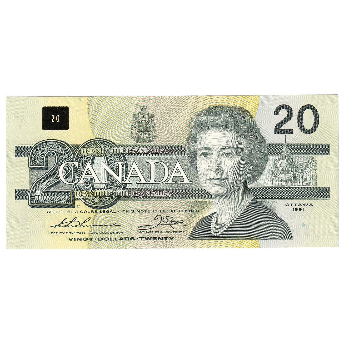 BC-58a-ii 1991 Canada $20 Thiessen-Crow, AIV, AU