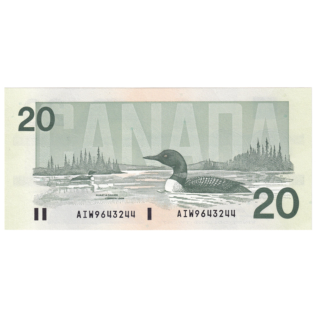 BC-58b-i 1991 Canada $20 Bonin-Thiessen, AIW, Choice Uncirculated (CUNC63)