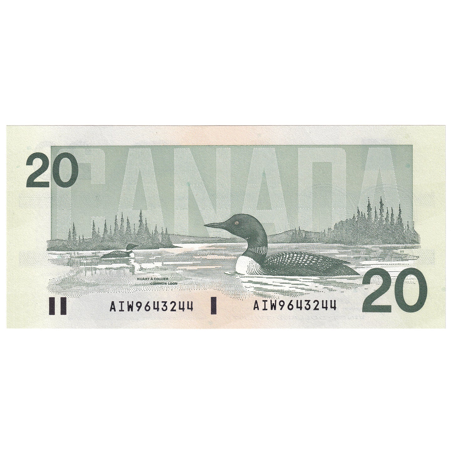 BC-58b-i 1991 Canada $20 Bonin-Thiessen, AIW, Choice Uncirculated (CUNC63)