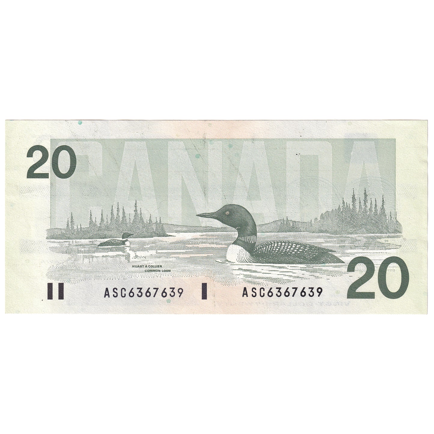 BC-58b-i 1991 Canada $20 Bonin-Thiessen, ASC, Almost Uncirculated (AU50)