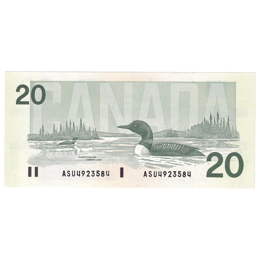 BC-58b-i 1991 Canada $20 Bonin-Thiessen, ASU, Choice Uncirculated (CUNC63)