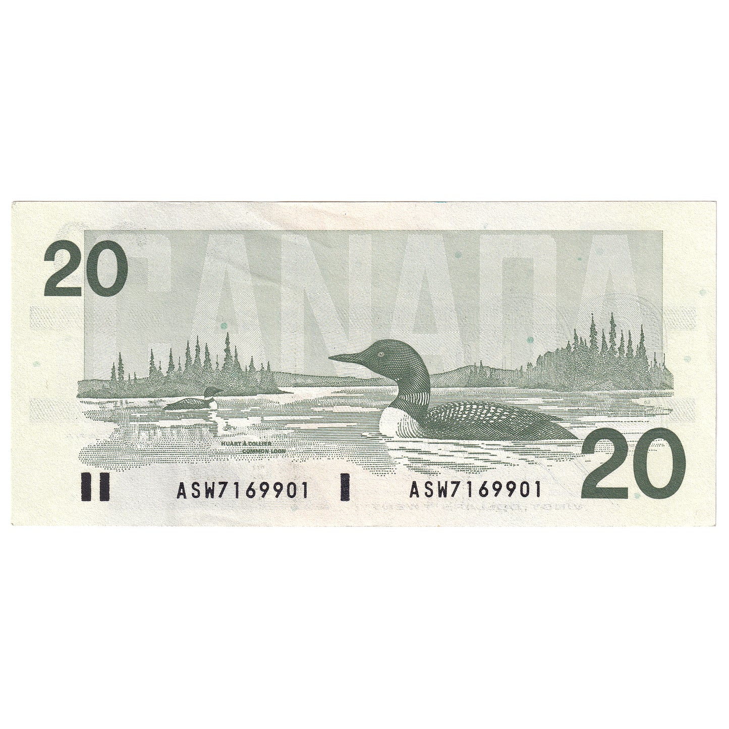 BC-58b-i 1991 Canada $20 Bonin-Thiessen, ASW, Almost Uncirculated (AU50)