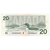 BC-58b-i 1991 Canada $20 Bonin-Thiessen, AVD, AU-UNC (AU55)