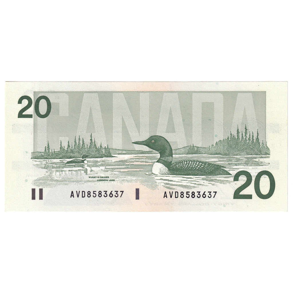 BC-58b-i 1991 Canada $20 Bonin-Thiessen, AVD, AU-UNC (AU55)