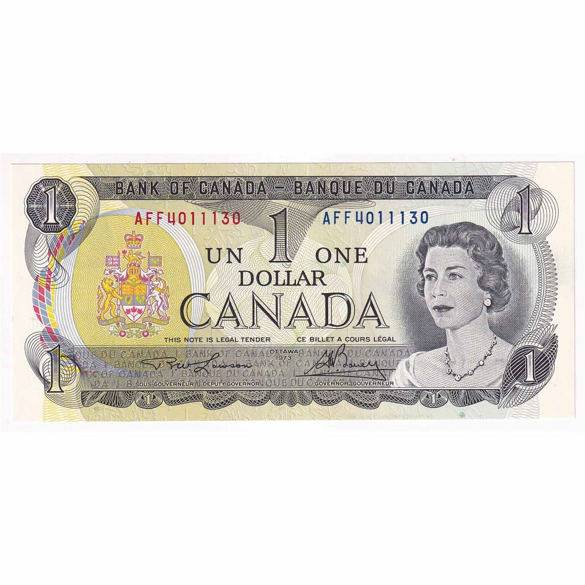 BC-46a-i 1973 Canada $1 Lawson-Bouey, AFF, Litho, Choice Uncirculated (CUNC63)