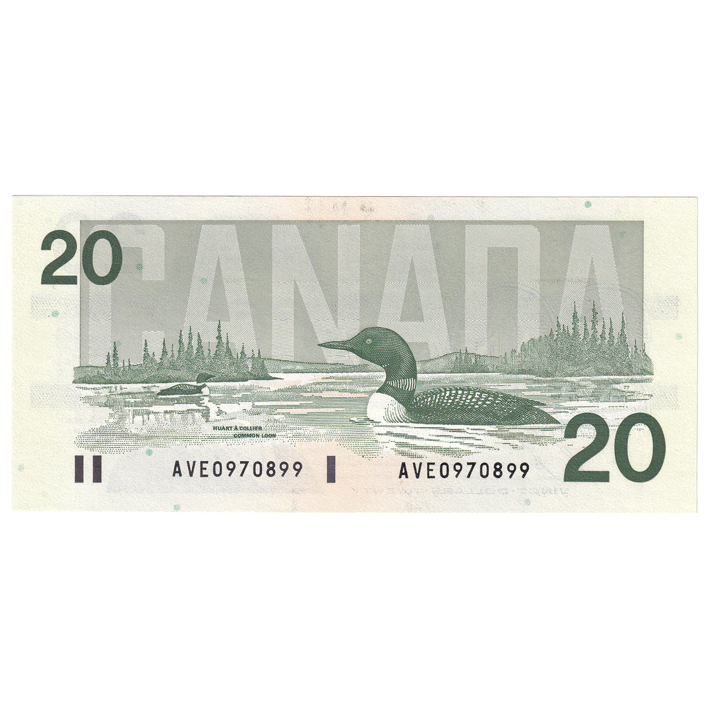 BC-58b-i 1991 Canada $20 Bonin-Thiessen, AVE, Choice Uncirculated (CUNC63)