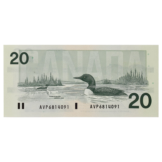 BC-58b-i 1991 Canada $20 Bonin-Thiessen, AVP, Choice Uncirculated (CUNC63)