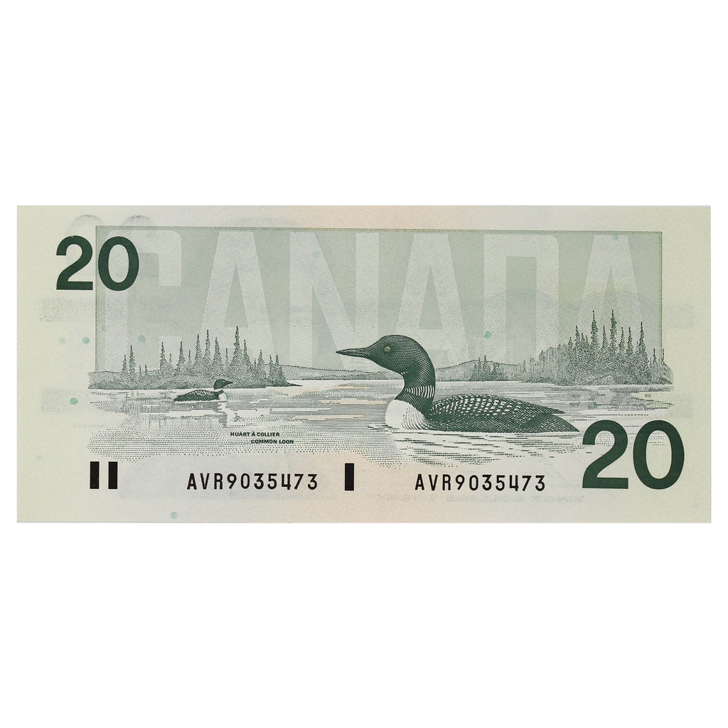 BC-58b-i 1991 Canada $20 Bonin-Thiessen, AVR, Almost Uncirculated (AU50)
