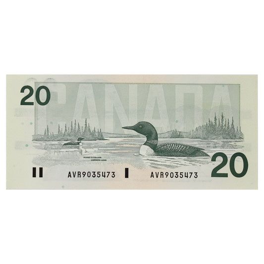 BC-58b-i 1991 Canada $20 Bonin-Thiessen, AVR, Almost Uncirculated (AU50)