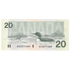 BC-58bA-i 1991 Canada $20 Bonin-Thiessen, AIX, Almost Uncirculated (AU50)