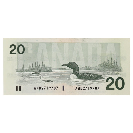 BC-58c 1991 Canada $20 Knight-Thiessen, AWD, Almost Uncirculated (AU50)
