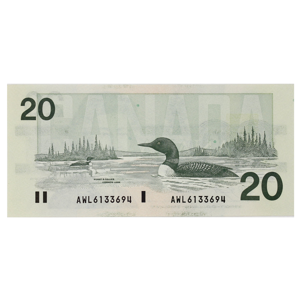 BC-58c 1991 Canada $20 Knight-Thiessen, AWL, AU-UNC (AU55)