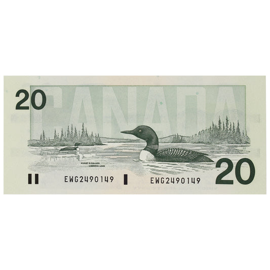 BC-58d 1991 Canada $20 Knight-Dodge, EWG, Choice Uncirculated (CUNC63)