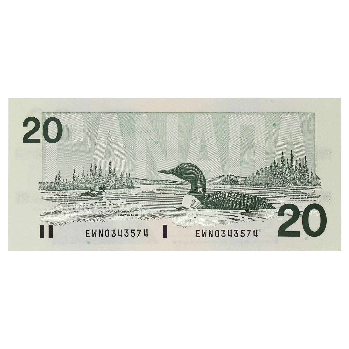 BC-58d 1991 Canada $20 Knight-Dodge, EWN, Almost Uncirculated (AU50)