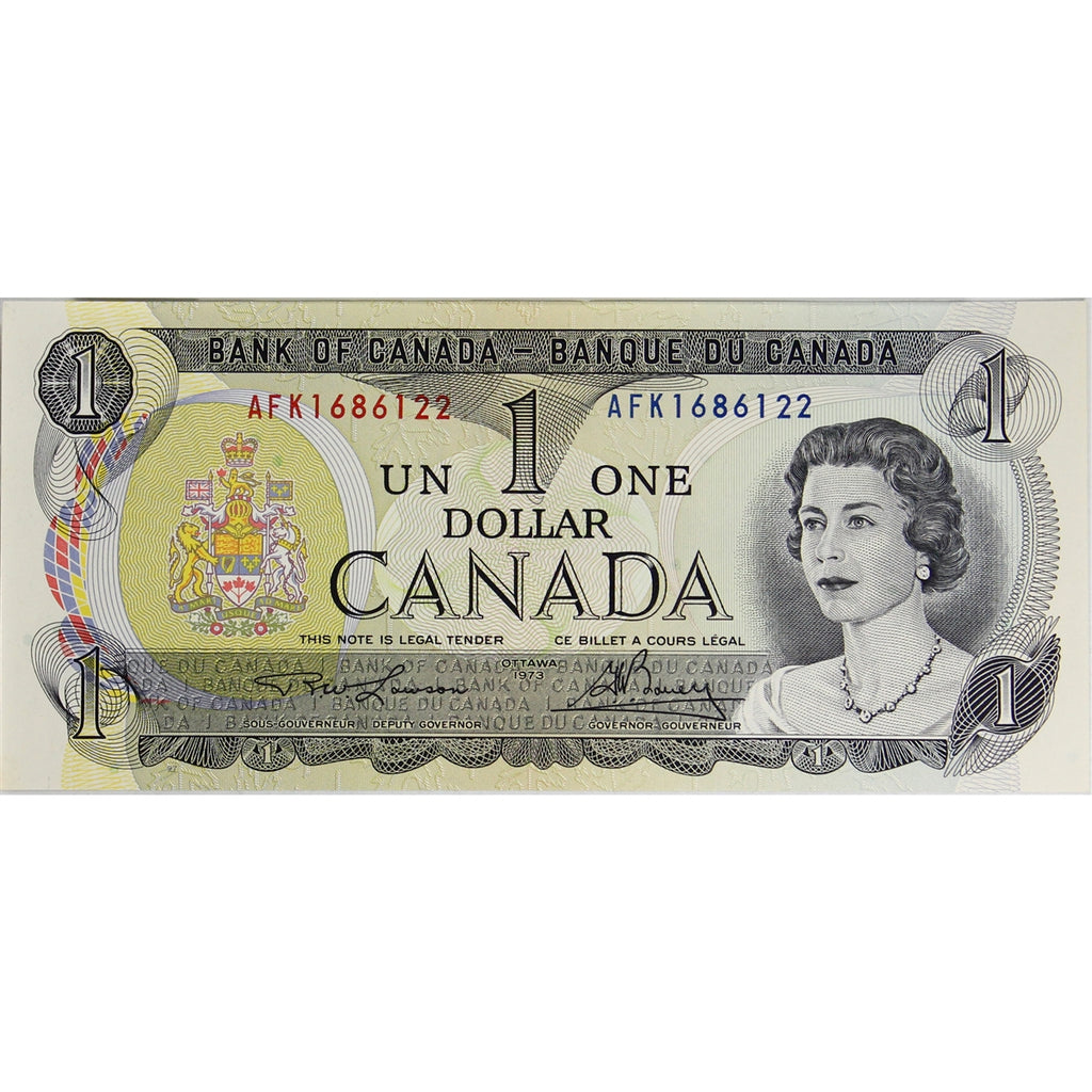 BC-46a-i 1973 Canada $1 Lawson-Bouey, AFK, Choice Uncirculated (CUNC63)