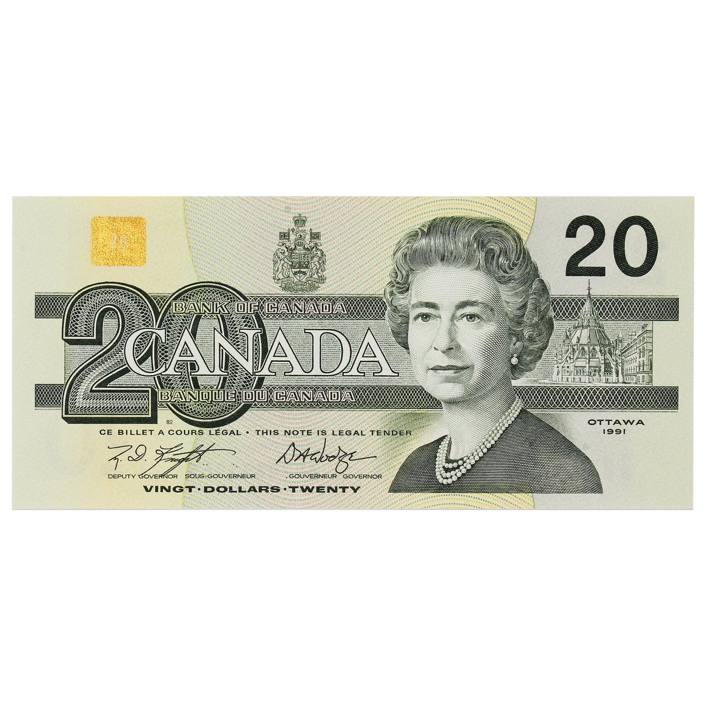 BC-58d-i 1991 Canada $20 Knight-Dodge, AWY, Choice Uncirculated (CUNC63)
