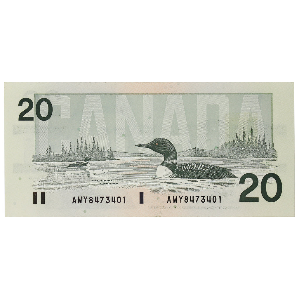 BC-58d-i 1991 Canada $20 Knight-Dodge, AWY, AU-UNC (AU55)